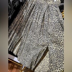 Vintage leopard print, maxi skirt, large women animal print skirt